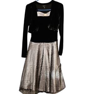 BCX Silver Midi A-line Dress